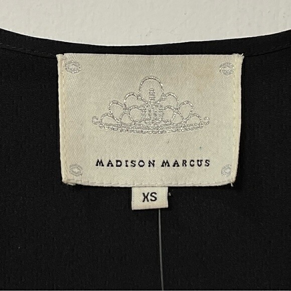 Madison Marcus Black Beaded Top Blouse Silk Size XS - Picture 5 of 7